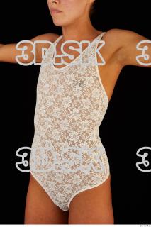 Upper body white underwears modeling t pose of Eveline Dellai…